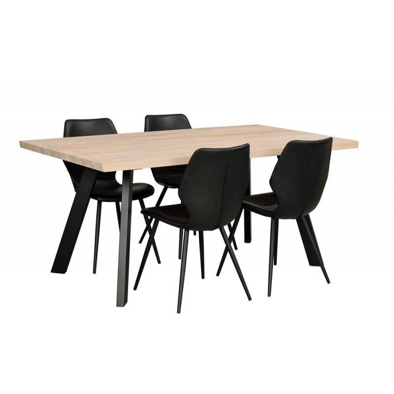 RO Fred Dining Table 170x95 Whitewash/Black